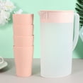 thumbnail image 2 of GOOHOCHY Hervidor de agua de plástico de 1,6 l, resistente al calor, para agua fría, zumo, con tapa y 4 vasos (rosa), 2 of 8