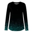 thumbnail image 5 of T Shirts For Women Long Sleeve Top Round Neck Basic Fashion Printed Tshir Thumbhole Tunic Tshirts, 5 of 5