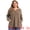 Brown, variant on DARING DIVA Women's Plus Pocket Notch Neck Long Sleeve Blouses 1X Gray