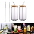 thumbnail image 4 of Vasos para beber con tapas de bambú y de vidrio, juego de 4 piezas, vasos de vidrio de , vasos de cerveza, vasos 500ml Sunnimix Beber taza de café, 4 of 8
