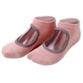 thumbnail image 4 of 1 par/set de calcetines de Pilates transpirables para mujer, calcetines de Yoga antideslizantes sin espalda para deportes de Fitness, color rosa, 4 of 5