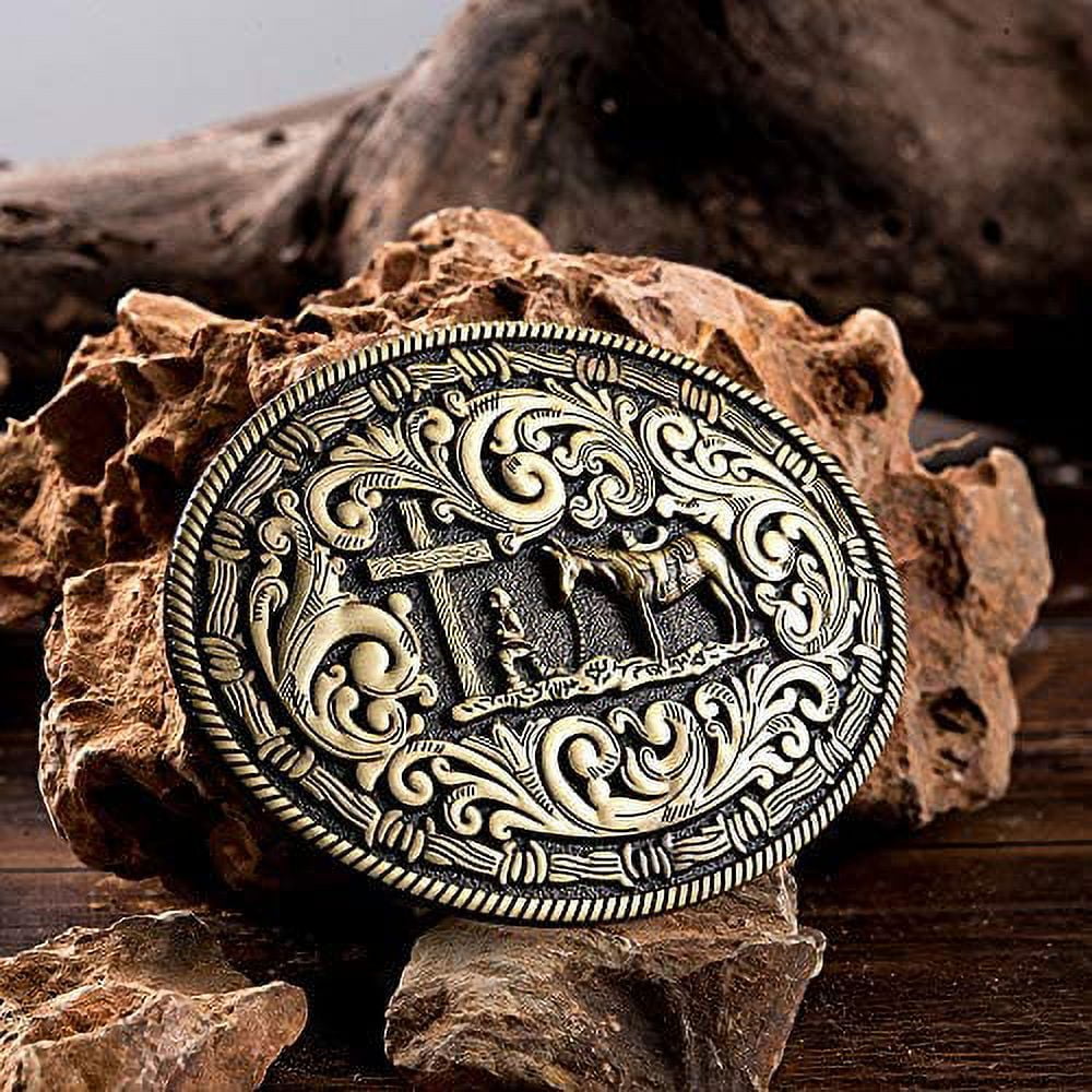 Vintage Celtic Knot Belt Buckle for Men Simple Cowboy Belt Buckle