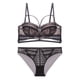thumbnail image 1 of Conjunto de lencería sexy con encaje calado y tirantes de sujetador anticaída con realce grande y busto pequeño, 1 of 5