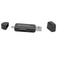 thumbnail image 3 of Lector de tarjetas USB 2.0 64G 2 en 1 macho compatible con lector de tarjetas de memoria OTG para teléfono inteligente y computadora, color negro, 3 of 15