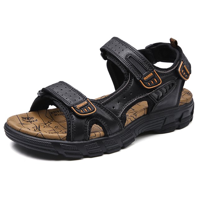 Sandalias para caminar de cuero genuino Sandalias de playa con soporte para el arco Sandalias deportivas para hombres