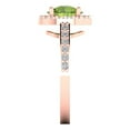 thumbnail image 3 of 1.86 ctw with Simulated Diamond Halo Accents Anniversary Ring for Women | Round Cut Natural Peridot | Hyperallergenic Solid 18K Rose Gold, 3 of 5