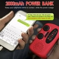 thumbnail image 3 of SOONHUA 2000mAh NOAA Emergency Weather Radio Portable Power Bank with Solar Charging, Hand Crank & Battery Operated, SOS Alarm, AM/FM & LED Flashlight for Outdoor Emergency, 3 of 12