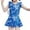 Blue, variant on Hienoo Girls Swimwear Scales Print Backless Bow Bathing Suit Beach Swimming Dress