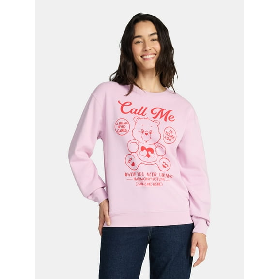 Care Bears Women's Valentine's Day Call Me Graphic Sweatshirt, Sizes XXS-XXL