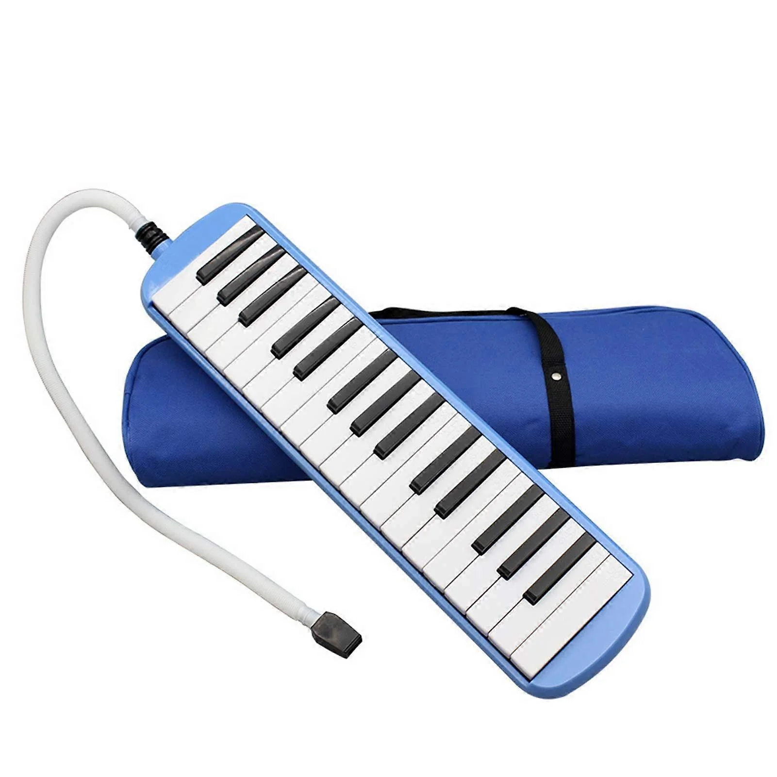 Gtb 32 Keys Melodica Instrument, Soprano Melodica Air Piano Keyboard Pianica with 1 Soft Long Tubes, 1Short Mouthpieces and Carrying Bag, Black