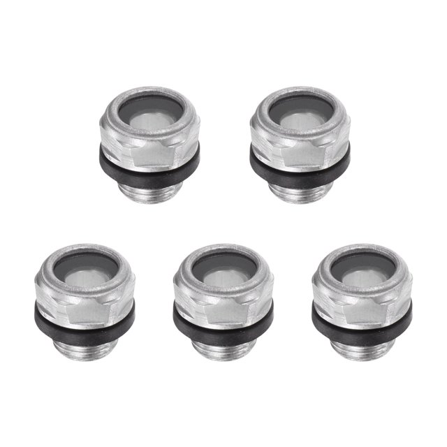 Unique Bargains M10x1mm Male Threaded Aluminum Air Compressor Oil Level Gauge Sight Glass 5Packs
