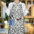 thumbnail image 2 of Light Dark Floral Burst Pattern Apron-Garden Aprons for Women with Pockets-Cotton Linen Waterproof Kitchen Cooking Gardening Aprons Adjustable for Kitchen,Cooking,BBQ and Salon 33x27 Inch, 2 of 3