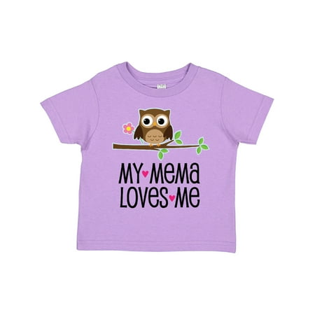 

Inktastic Mema Loves Me Girl Owl Gift Toddler Toddler Girl T-Shirt