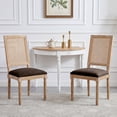 thumbnail image 1 of Noble House French Country Dining Chair Set of 2,Rectangular Cane Backrest,Brown, 1 of 10