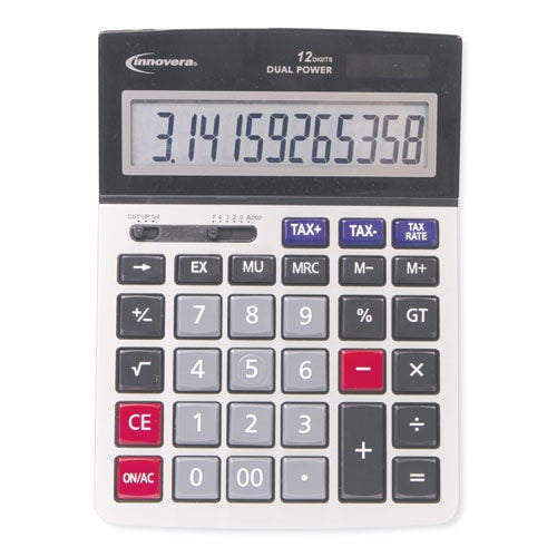 Innovera IVR15975 Dual Power 12 Digit LCD Display Cordless Large Display Calculator
