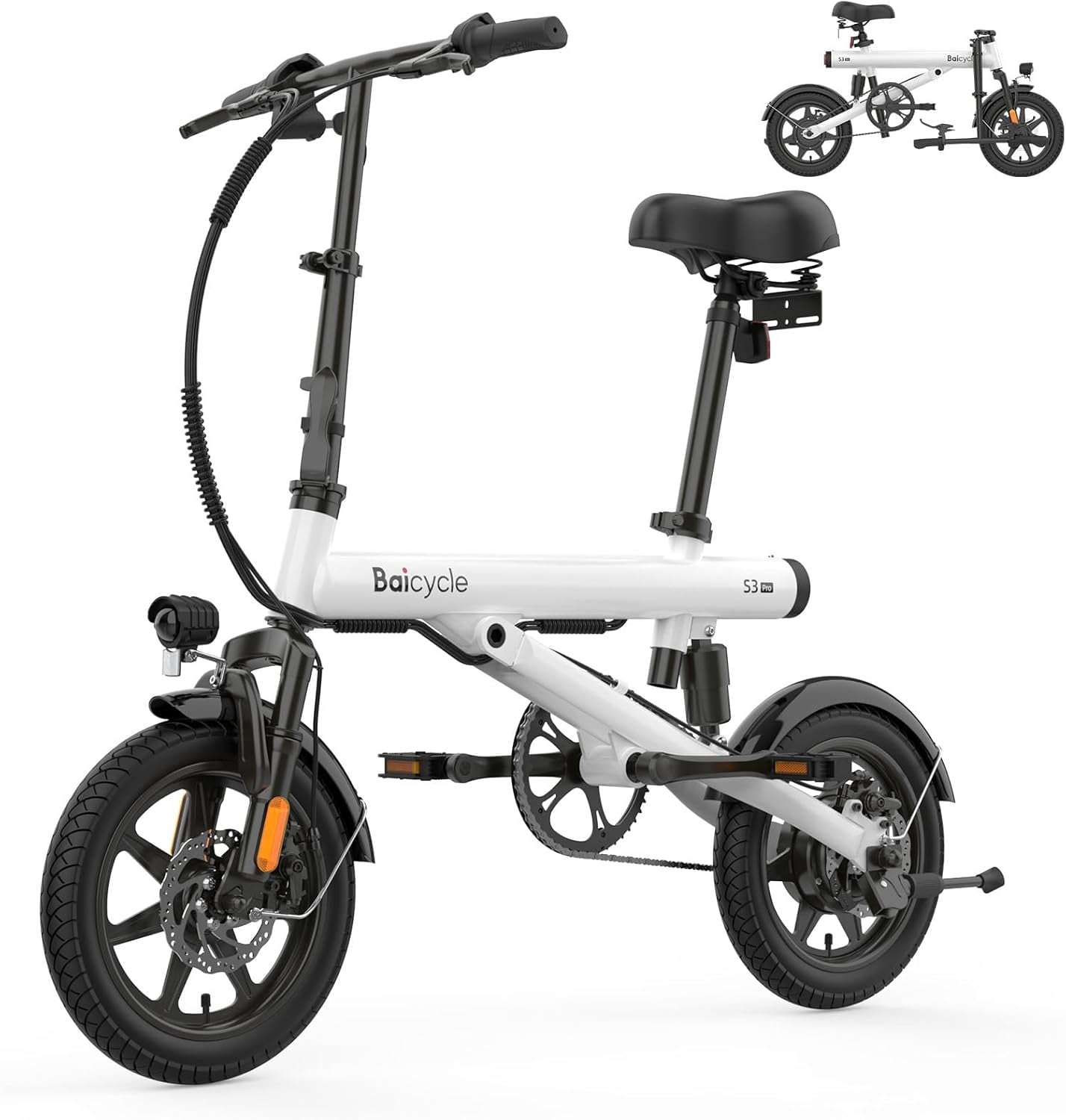 S3 PRO Electric Bike for Adult,600W Brushless Motor,20MPH Foldable Ebike,14'' Electric Bicycle with 36V 7.8A Compact Battery,30Miles Max PAS Range,Mini E Bikes for Adult and Teens