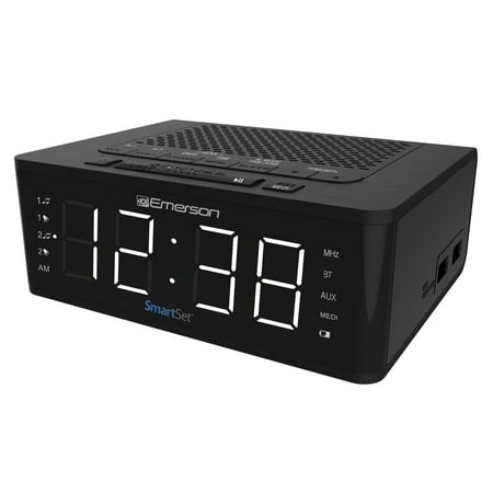 Emerson SmartSet Alarm Clock Radio with Bluetooth Speaker & Charging Station, (Best Iphone 4s Docking Station Alarm Clock)