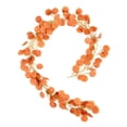 thumbnail image 1 of Guirnalda de eucalipto plateado con hojas artificiales para decoración del hogar naranja, 1 of 9
