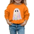 thumbnail image 3 of Kiijoy Little Girls Halloween Sweatshirt Cartoon Ghost Print Cute Pullover, Sizes 5-6, 3 of 3