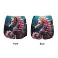 thumbnail image 5 of Lsque Ocean Seahorse Printed Women's Running Shorts with Liner Pockets,Elastic Quick Dry Workout Athletic Gym Yoga Shorts,Womens High Waist Shorts-Large, 5 of 9
