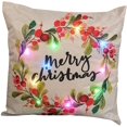 thumbnail image 1 of LED Light Up Christmas Holiday Pillow Cover Throw Pillow Cover Xmas Pillow Case with LED Lights Rustic Sofa Back Throw Cushion Cover for Winter Holiday, 1 of 8