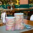 thumbnail image 3 of Yayeee Flameless Candles with Remote Flickering Battery Operated Multi Color Changing, Abstract Pink Flowers, 3 of 7