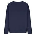 thumbnail image 4 of kamemir Lightweight Sweatshirts for Women Sweatshirts for Women Crewneck Long Sleeve Shirts Tunic Tops for Leggings Fall Fashion(Blue,XXL), 4 of 5