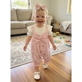 thumbnail image 5 of Loicainy Baby Toddler Girl Fake-two Romper 3 6 9 12 18 Months Floral Short Sleeve Jumpsuit and Bow Headband 2 Piece Set, 5 of 10