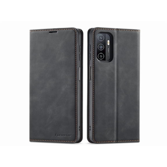 Samsung Galaxy Galaxy A03S Case, Premium PU Leather Cover TPU Bumper with Card Holder Kickstand Hidden Magnetic Shockproof Flip Wallet Case