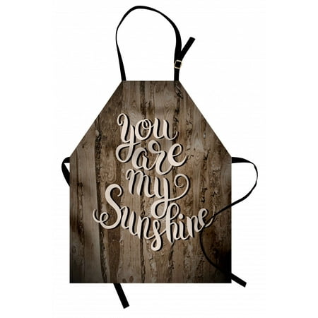 

Quote Apron Romantic Positive Phrase on Rustic Oak Relationship Life Marriage Inspirational Concept Unisex Kitchen Bib Apron with Adjustable Neck for Cooking Baking Gardening Brown by Ambesonne