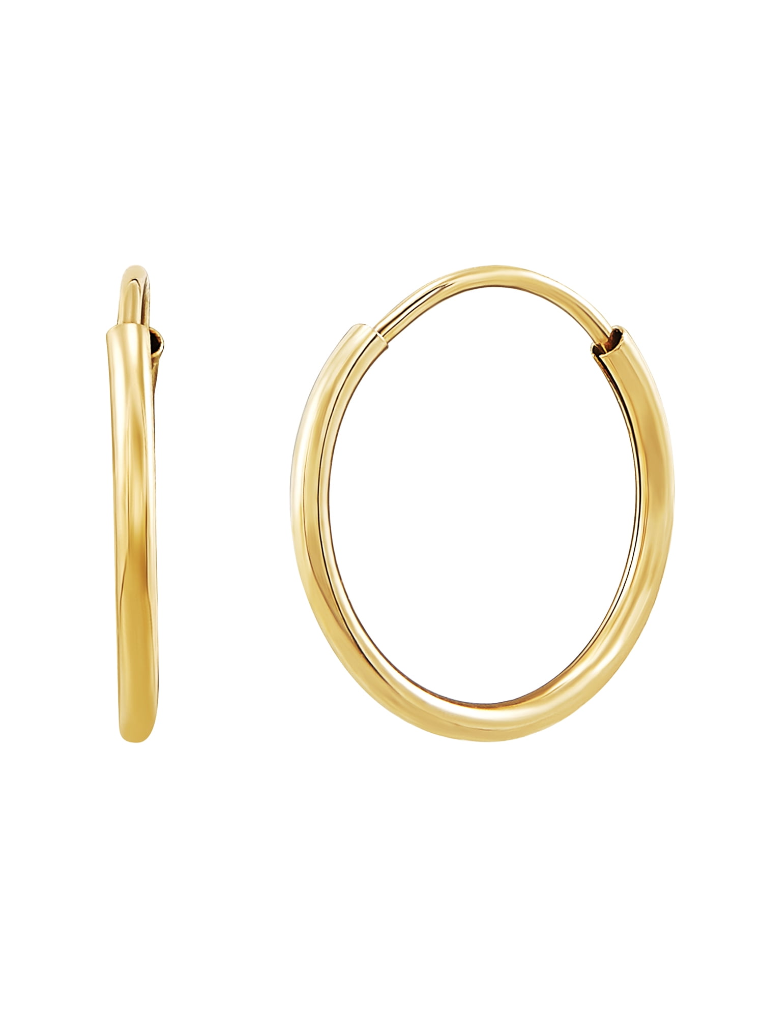 Brilliance Fine Jewelry 10K Yellow Gold 12MM Hollow Round Endless Hoops