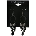 thumbnail image 2 of Mi Amore Bow Dangle-Earrings Gray/Black, 2 of 2
