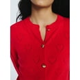 thumbnail image 5 of Free Assembly Women's and Women's Plus Heart Cardigan Sweater with Long Sleeves, Lightweight, Sizes XS-4X, 5 of 6