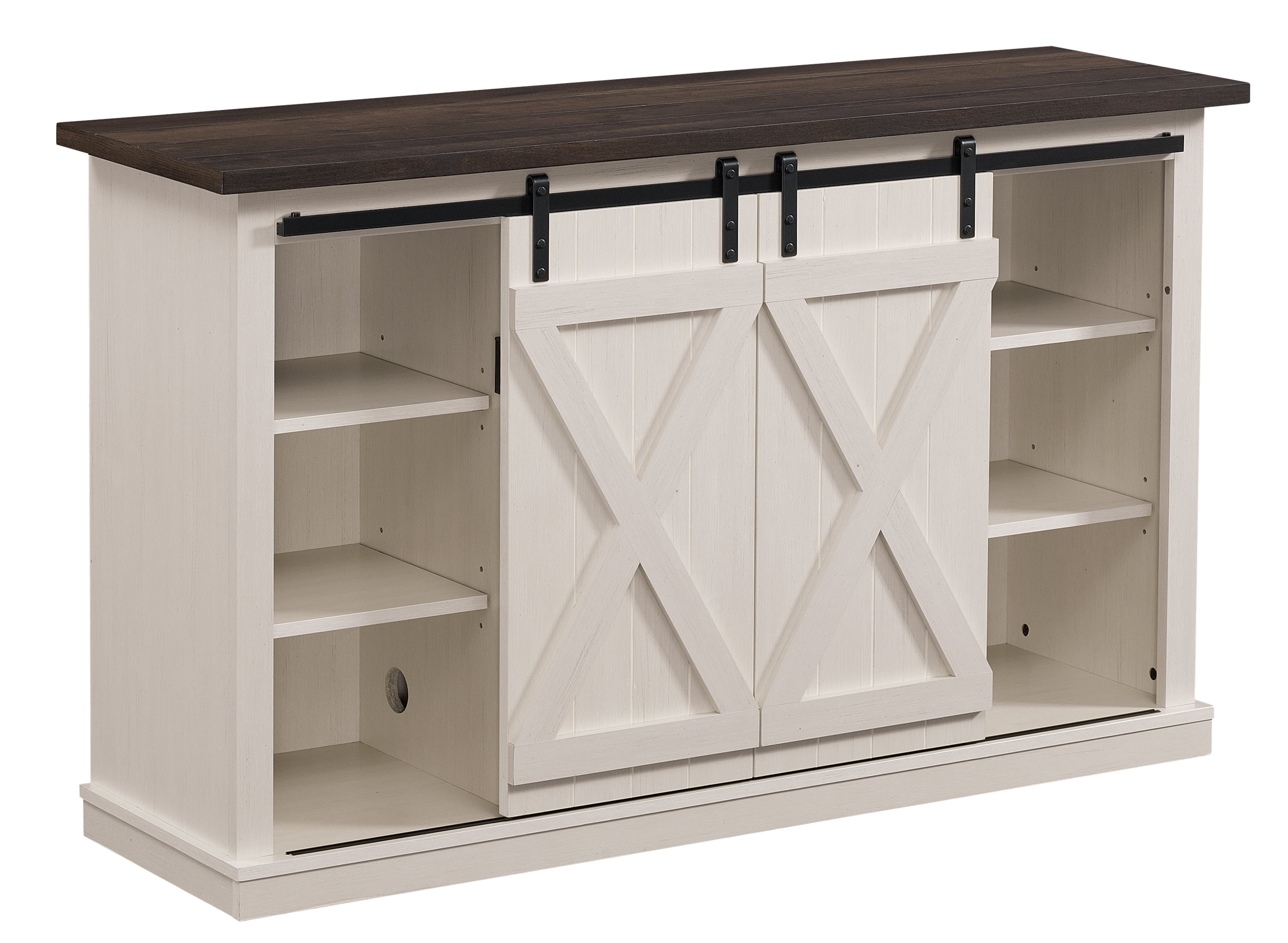 Twin Star Home Terryville Barn Door TV Stand for TVs up to 60", Old White