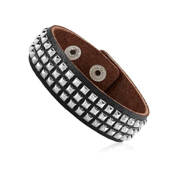West Coast Jewelry Men S Black Leather Studded Cuff Bracelet 21mm 8 Com - West Coast Leather Looting West Coast Jewelry Men S Black Leather Studded Cuff Bracelet 21mm 8 Com - West Coast Leather Looting