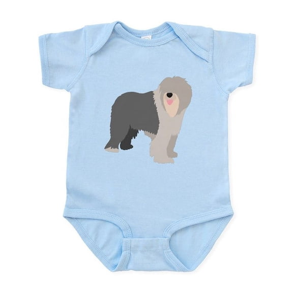 CafePress - English Sheep Dog Silhouette Baby Light Bodysuit - Baby Light Bodysuit, Size Newborn - 24 Months