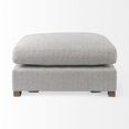 thumbnail image 2 of HomeRoots 394238 Fabric Covered Half Ottoman, Light Gray, 2 of 9
