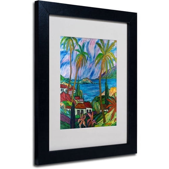 Trademark Fine Art "Tropical Paradise" Canvas Art by Manor Shadian, Black Frame