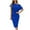 Blue, variant on ​Women's One-Shoulder Short Sleeve Midi Dress - Modern Cinched Waist & Versatile Chic for Summer Casual Occasions Brown L