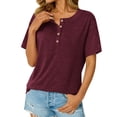 thumbnail image 3 of Camisetas de Manga Larga de Moda para las Mujeres 2025, Botones Sueltos de Color Sólido, 3 of 8