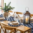 thumbnail image 6 of Navy Blue Morocco Pattern Round 13 Inch Placemats Set of 4, White Moroccan Geometric Art HeatResistant Non Slip Place Mats for Dining Table, Wipeable Braided Kitchen Table Mats for Housewarming, 6 of 9