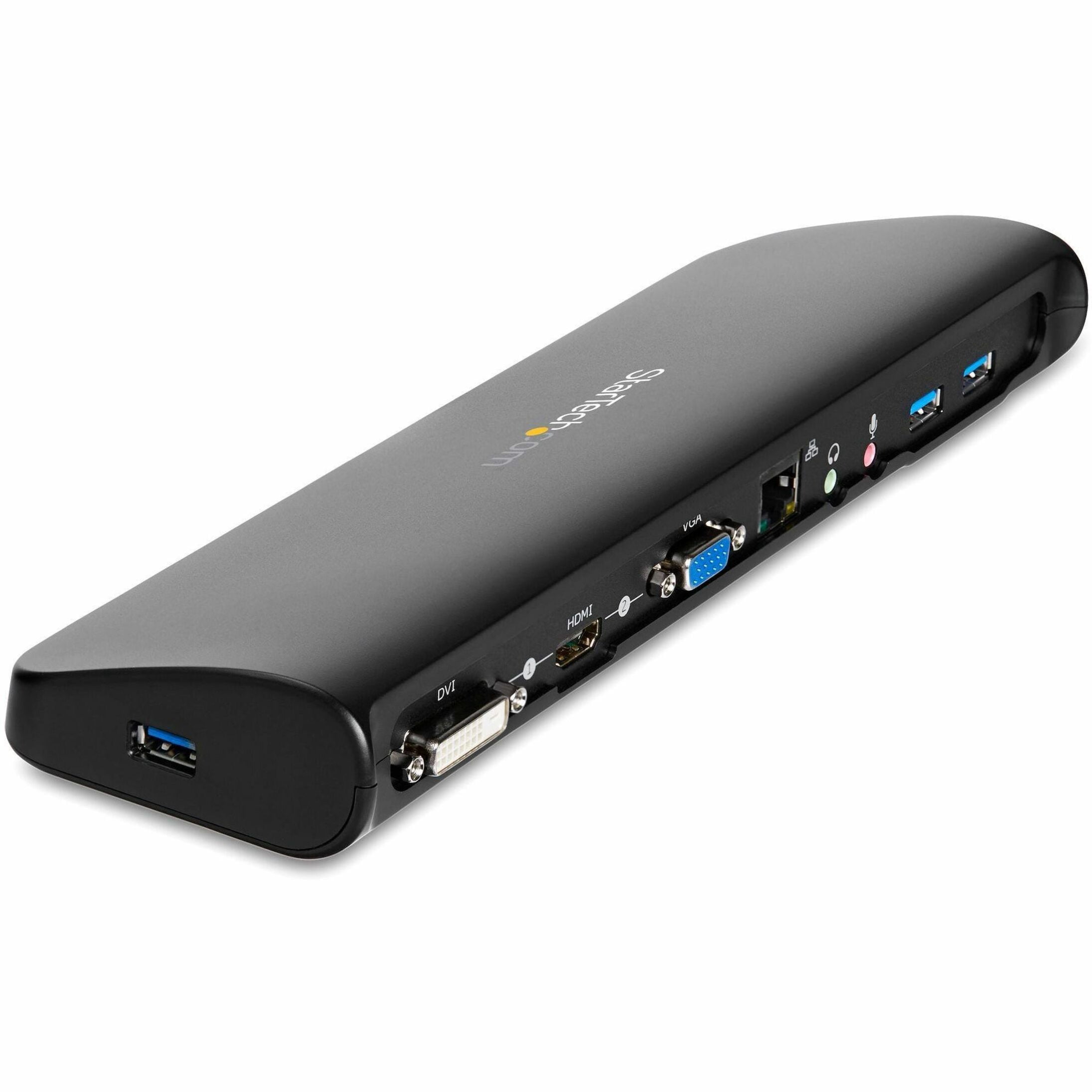 StarTech.com Dual Monitor USB 3.0 Laptop Docking Station with HDMI/DVI/VGA, 3x USB-A Hub,  GbE, Audio, Universal Type-A Dock for Windows/macOS/ChromeOS - TAA Compliant