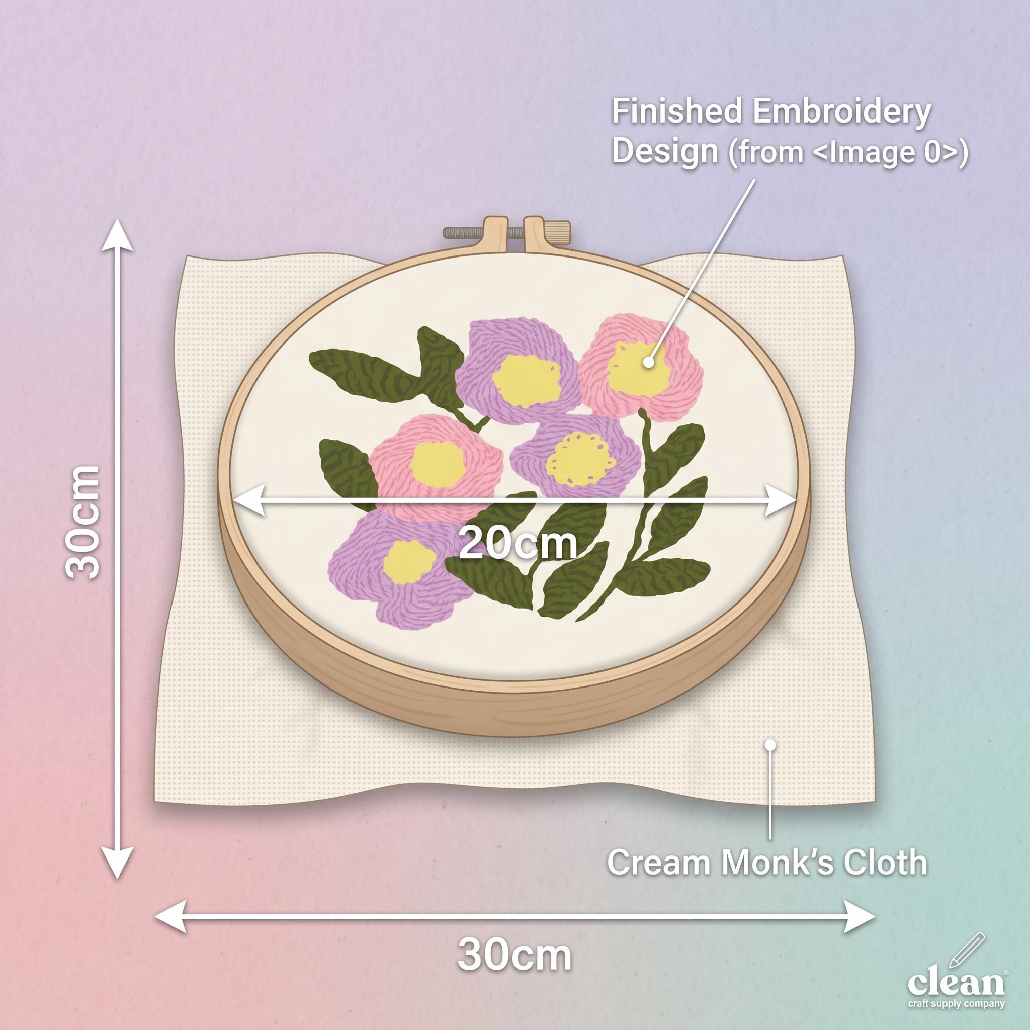 Flower Punch Needle Embroidery Kit for Beginners, DIY Cross Stitch Starter Set with Patterned Fabric, Yarn, Embroidery Hoop, Complete Handcraft Kit for Adults, Home Wall Decor Gift