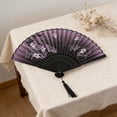 thumbnail image 4 of Decorative Silk Folding Fan with Bamboo Ribs, Durable Hand Fan for Stage Props, Home Decor & Cultural Performances, 4 of 6