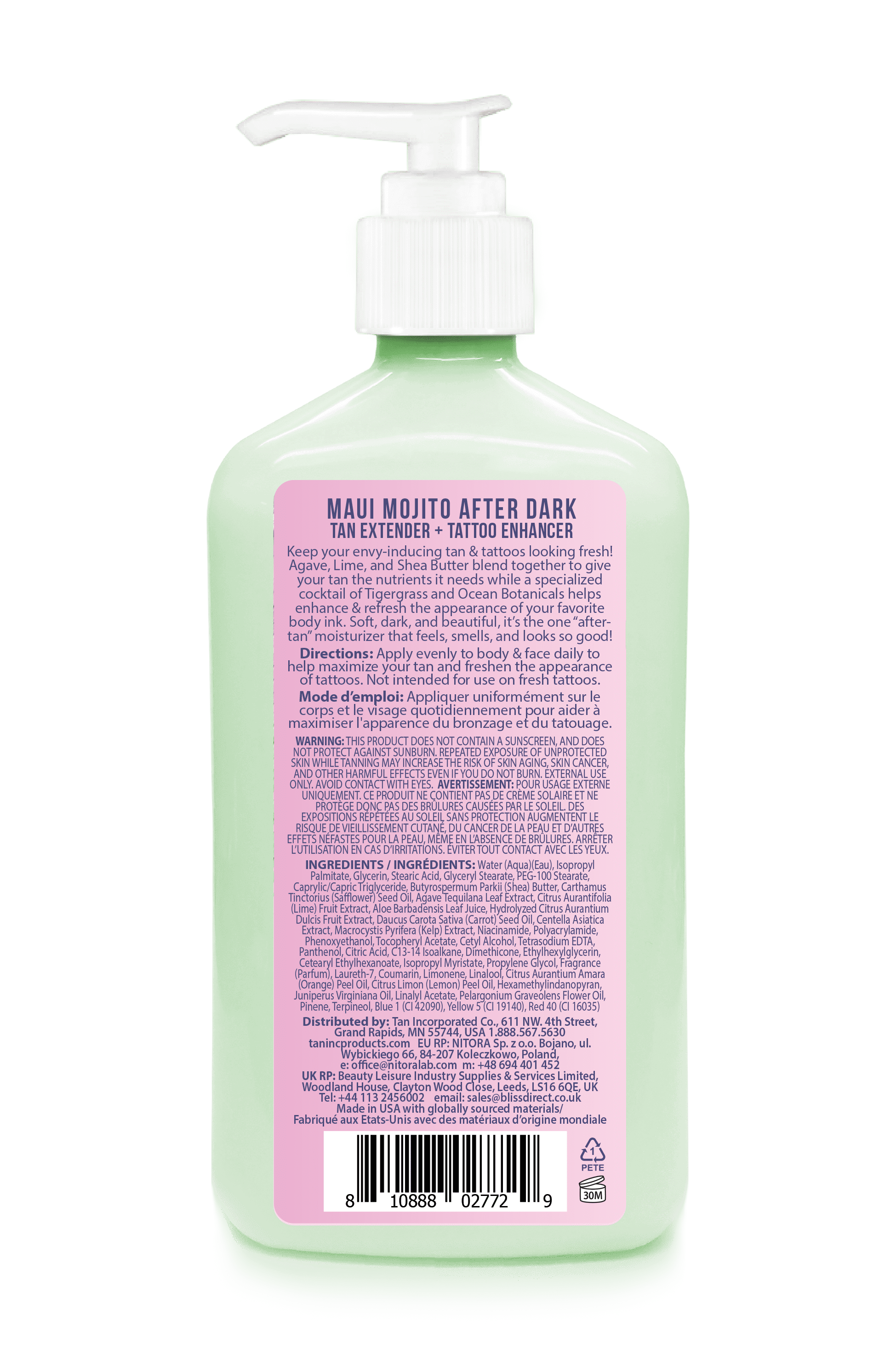 Maui Mojito After Dark Tan Extending Deep Conditioning Moisturizer Lotion w/Tattoo Enhancers - Enhance your Tan & Tattoo