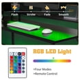 thumbnail image 5 of IVV L Shaped Corner Computer Desk 67" with Led Lights and Power Outlets, Modern Home Office Desk with Upper Shelf & CPU Stand, L Shaped Gaming Desk, Black, 5 of 9