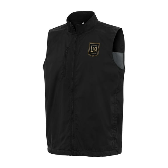 Men's Antigua Black LAFC Brisk Full-Zip Vest