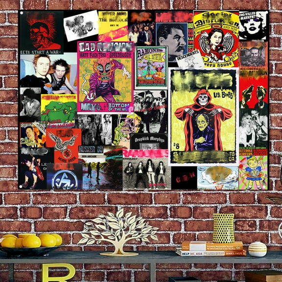 Rock Music Poster Wall Art Banners Outdoor Indoor Decor Flag with Metal Grommets 38" x 57"