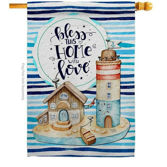 Breeze Decor H100083-BO 28 x 40 in. Bless Home Love Sweet Life Double-Sided Decorative Vertical House Flags - Decoration Banner Garden Yard Gift