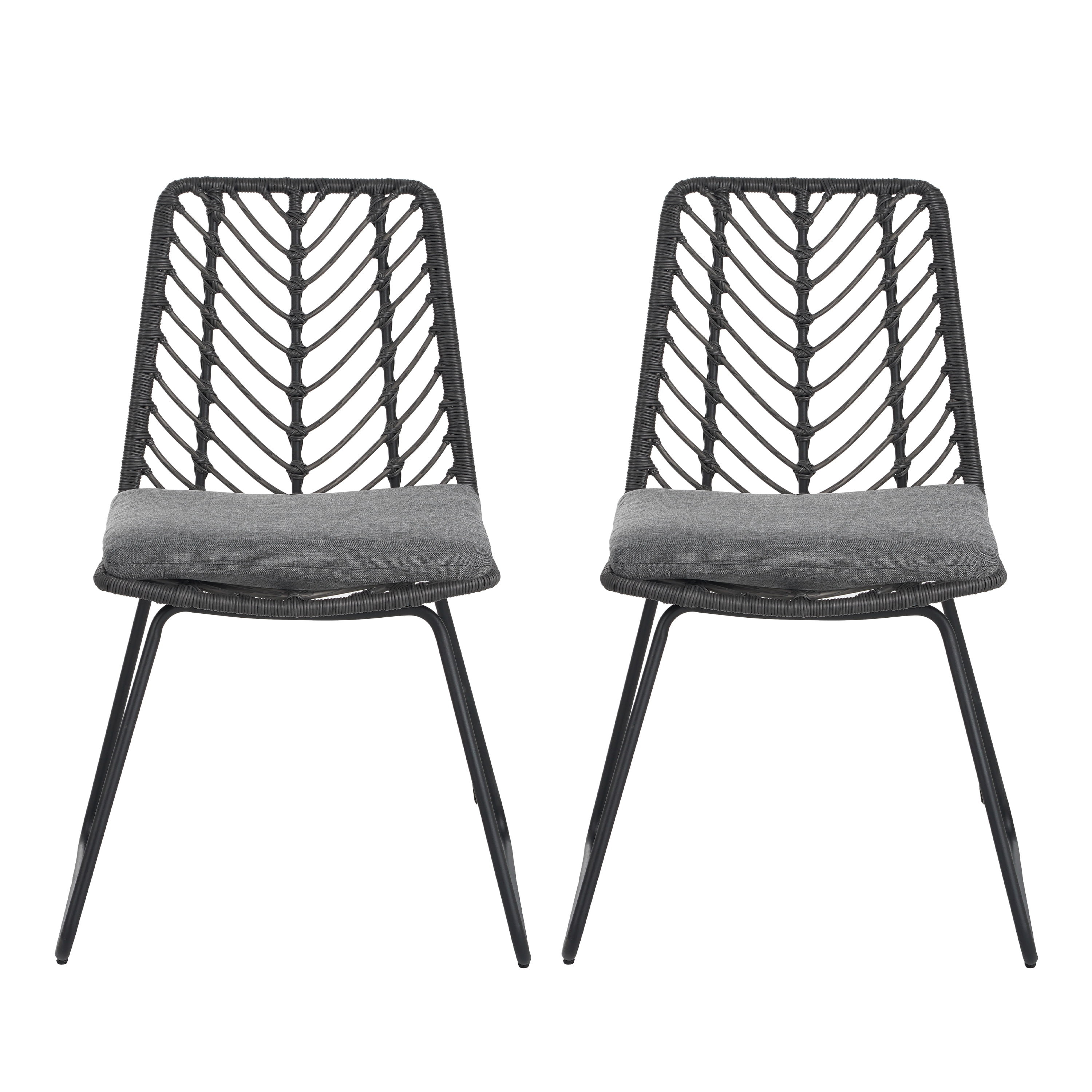 Euroco DEJA CHAIR,2PCS with 2 Cushions,Gray
